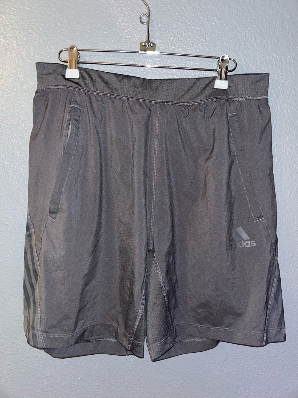 adidas Men's Dark Gray Athletic Shorts with Side Pockets